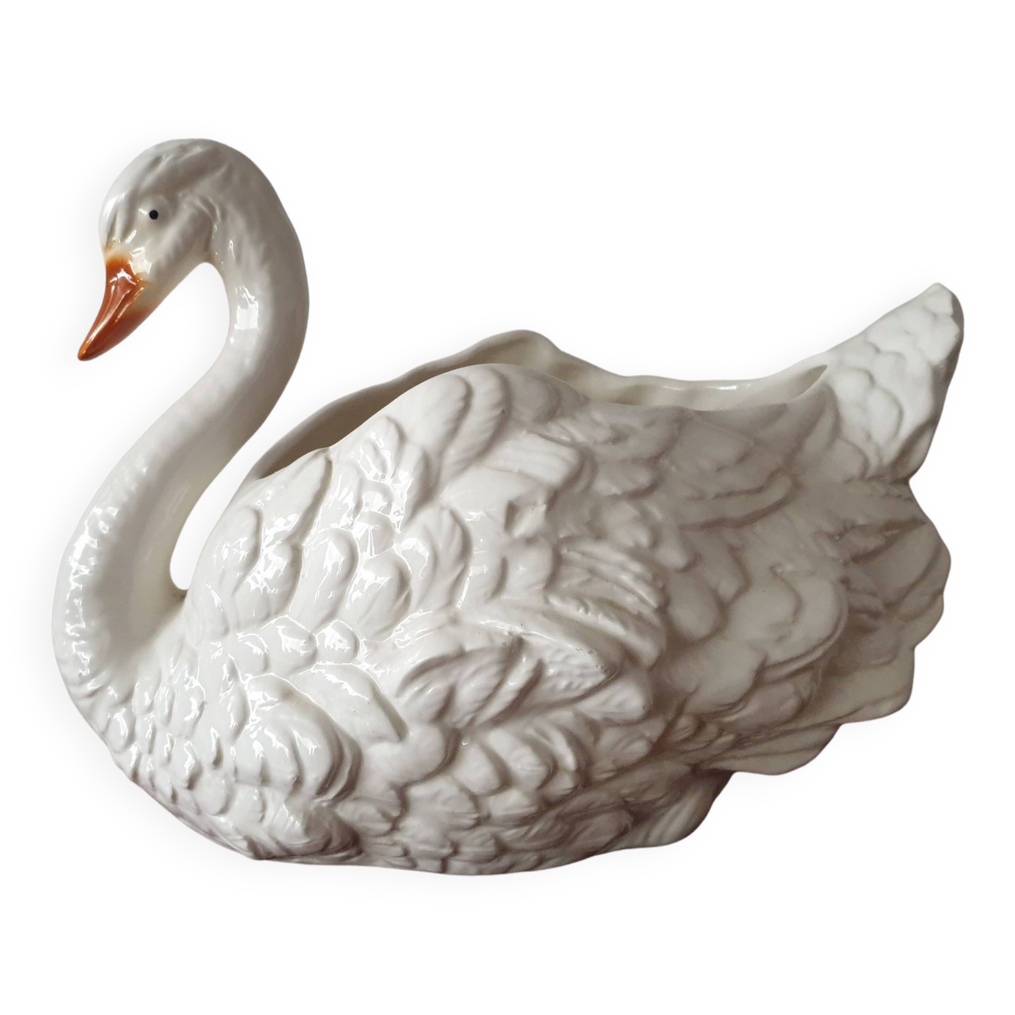 Large swan pot cover Capodimonte