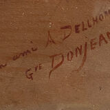 Watercolor painting harlequin gouache 1858 by gustave donjean (1800-1899)