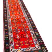 Tapis runner multicolore anatolien antique tissé à la main 81 cm x 372 cm