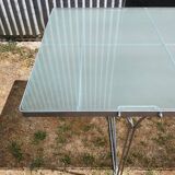 Moment glass and metal table by Niels Gammelgaard for Ikea