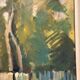Original Swedish Oil on Panel - "Landscape with Fence" by Bajo - Signed - Vintage and Framed - 58 × 52 cm (22.8" × 20.5")