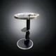 Vintage side table in glass, wood and aluminum