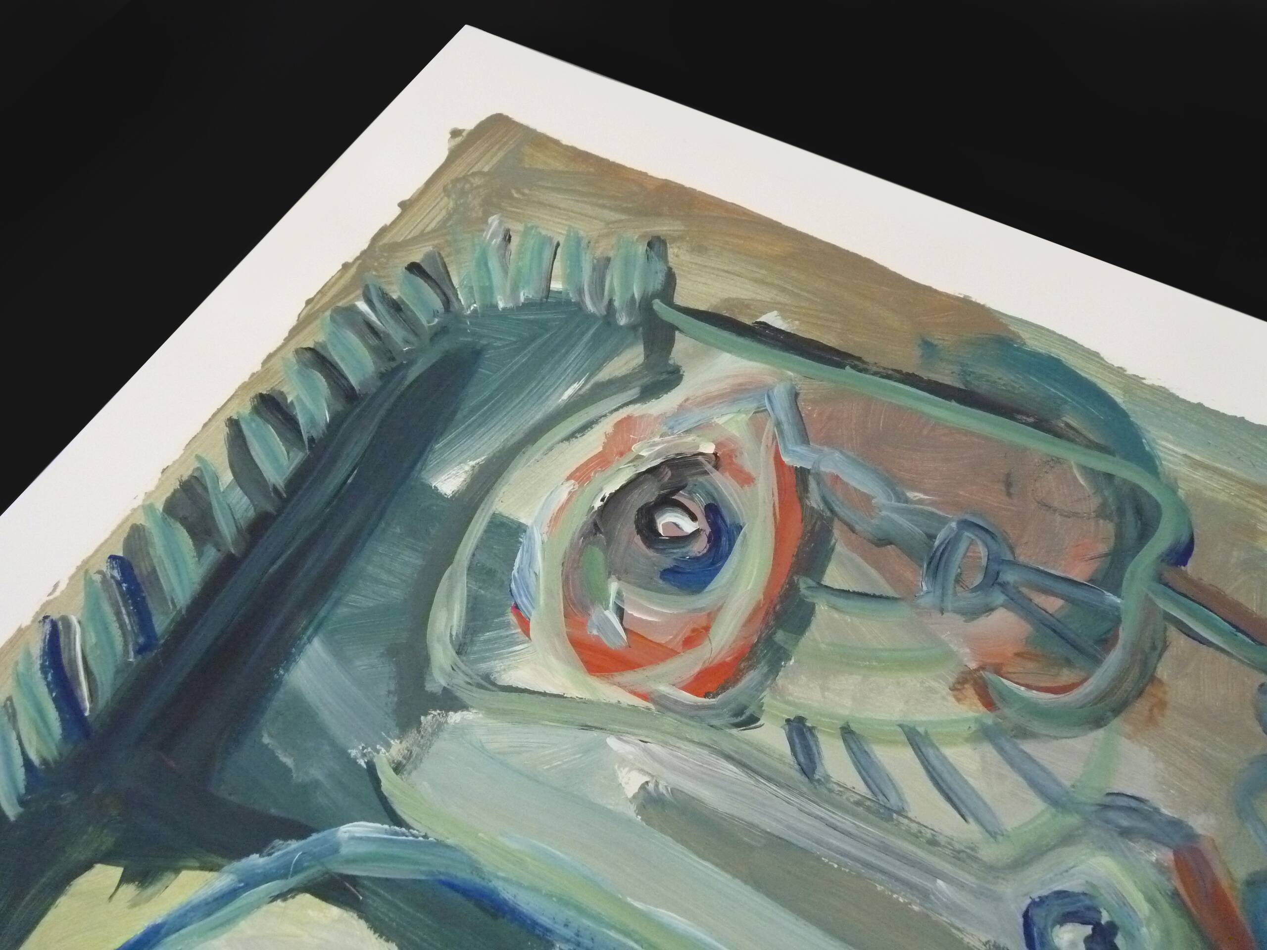 Mixed technique Art brut signed Kabian (Jean-Baptiste) 50X65 cm - 19.68X25