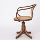 Chaise de bureau vintage en bois courbé tresse viennoise