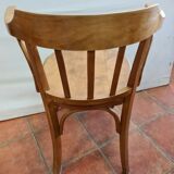 Curved wooden desk chair