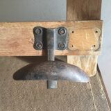 Wood shelf and metal hooks