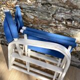 Folding canvas armchair by the sea La Baule 1960s