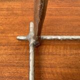 Brutalist sculptural cast aluminium candlestick Danish