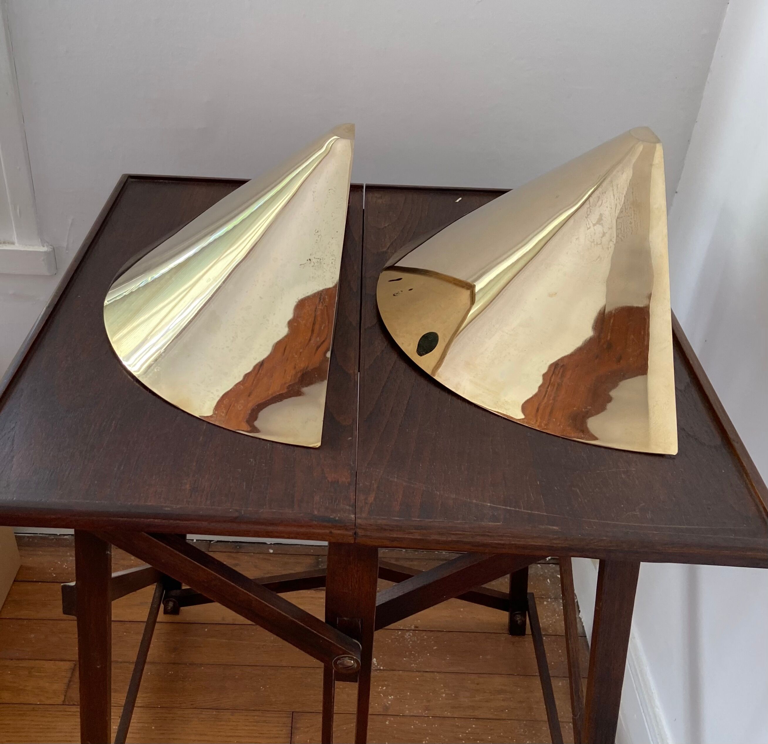 Pair of brass sconces