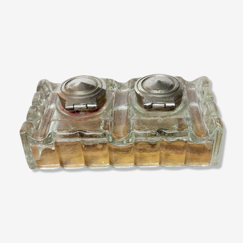 Old glass inkwell