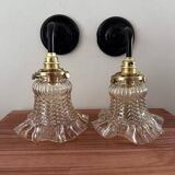 Vintage glass wall sconces
