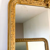 Old Louis Philippe golden mirror with pediment