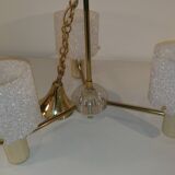 Lustre 3 feux globes perspex vintage