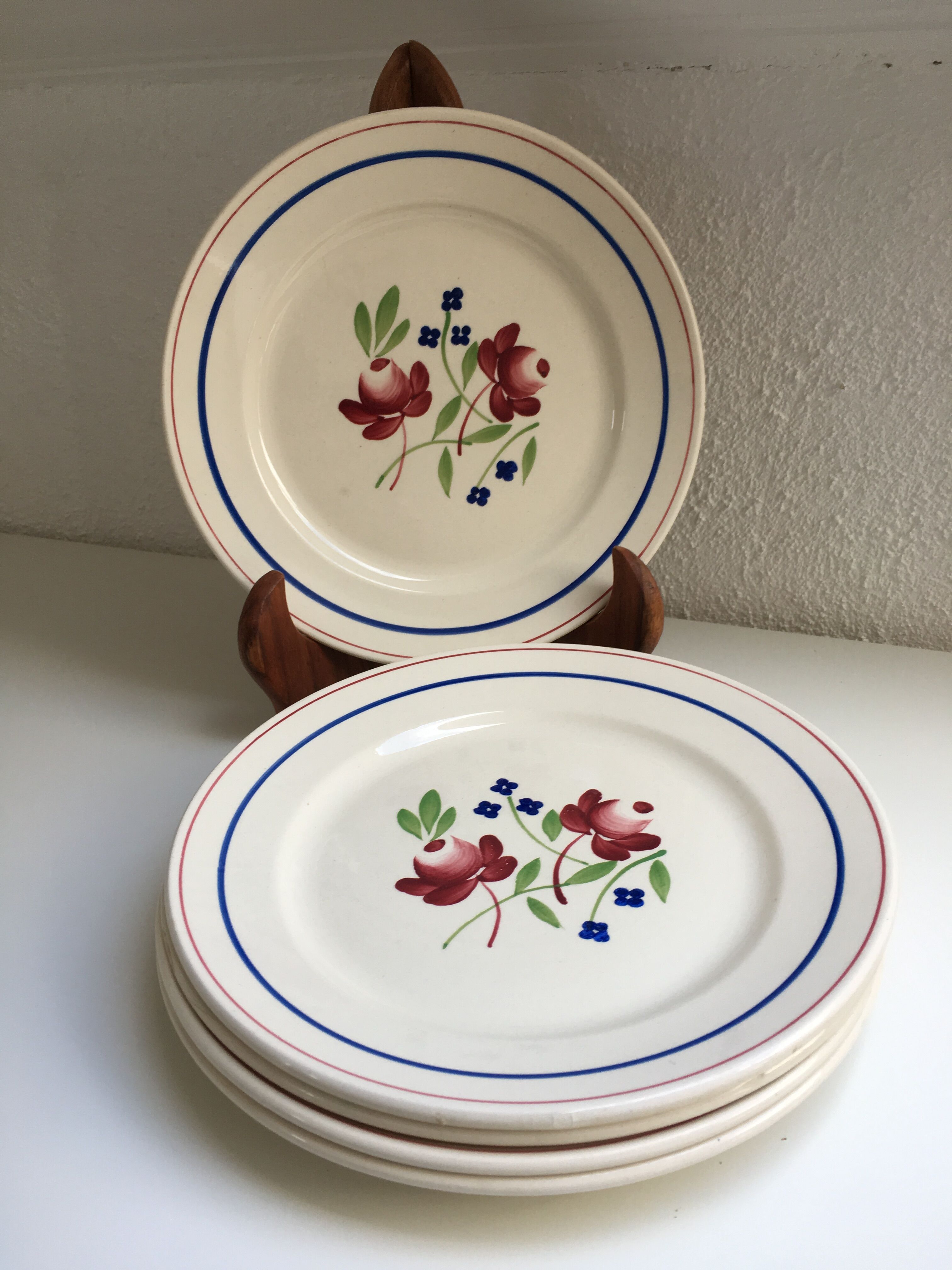 Lot 5 assiettes à dessert Luneville