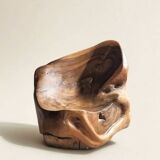 Olive wood sculpture armchair