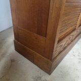 Meuble classeur à rideaux double porte coulissante ancien 1950