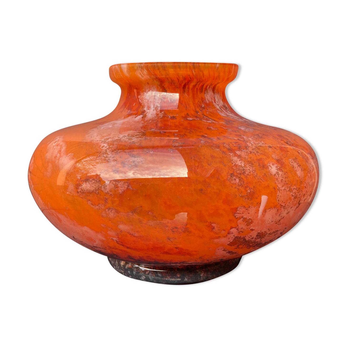 Large art-deco vase le lorrain glassware Daum Nancy 1925