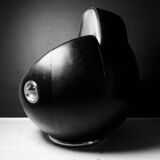 Brutalist black armchair by Boris Krstulović, Yugoslavia, Croatia, 1970s.