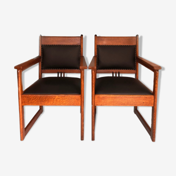 Art Deco Haagse School Armchair Hendrik Wouda Set of 2