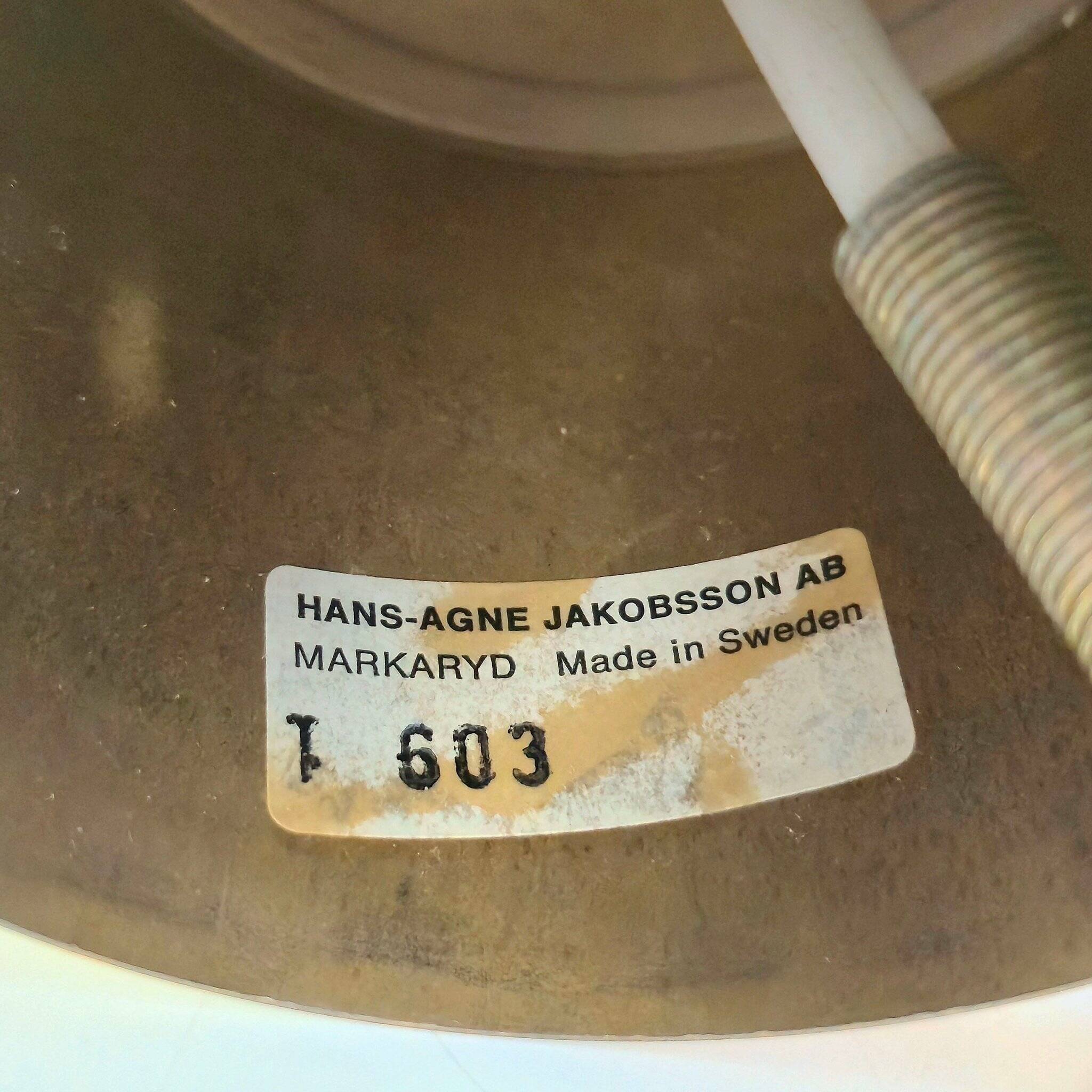 Hans-Agne Jakobsson Modell T603. Ceiling light with pink fringes, 1960s