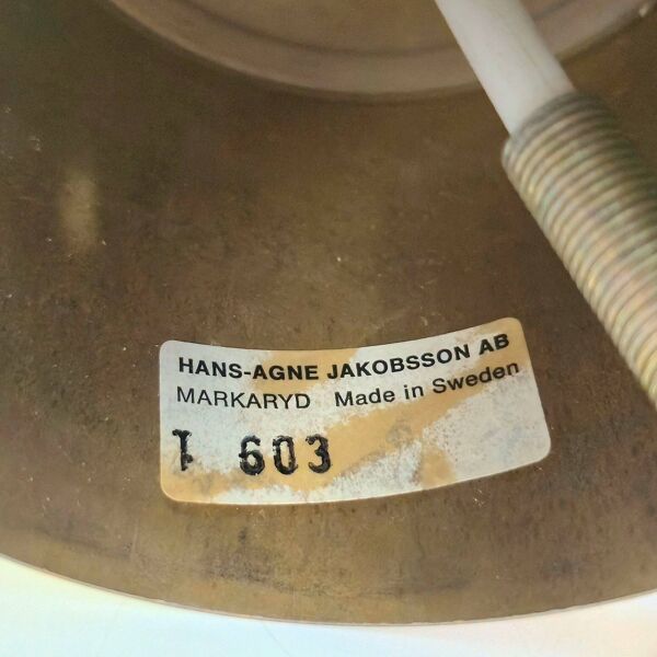 Hans-Agne Jakobsson Modell T603. Plafonnier à franges roses années 60