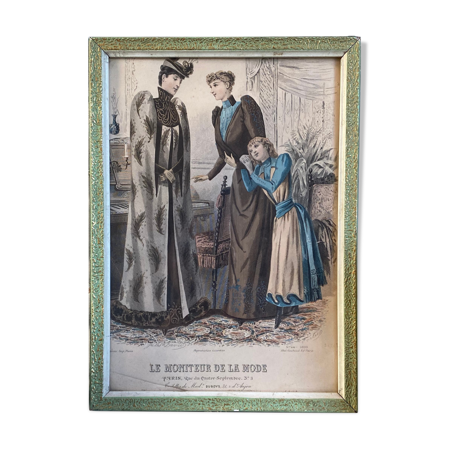 1890 fashion engraving "the fashion monitor"