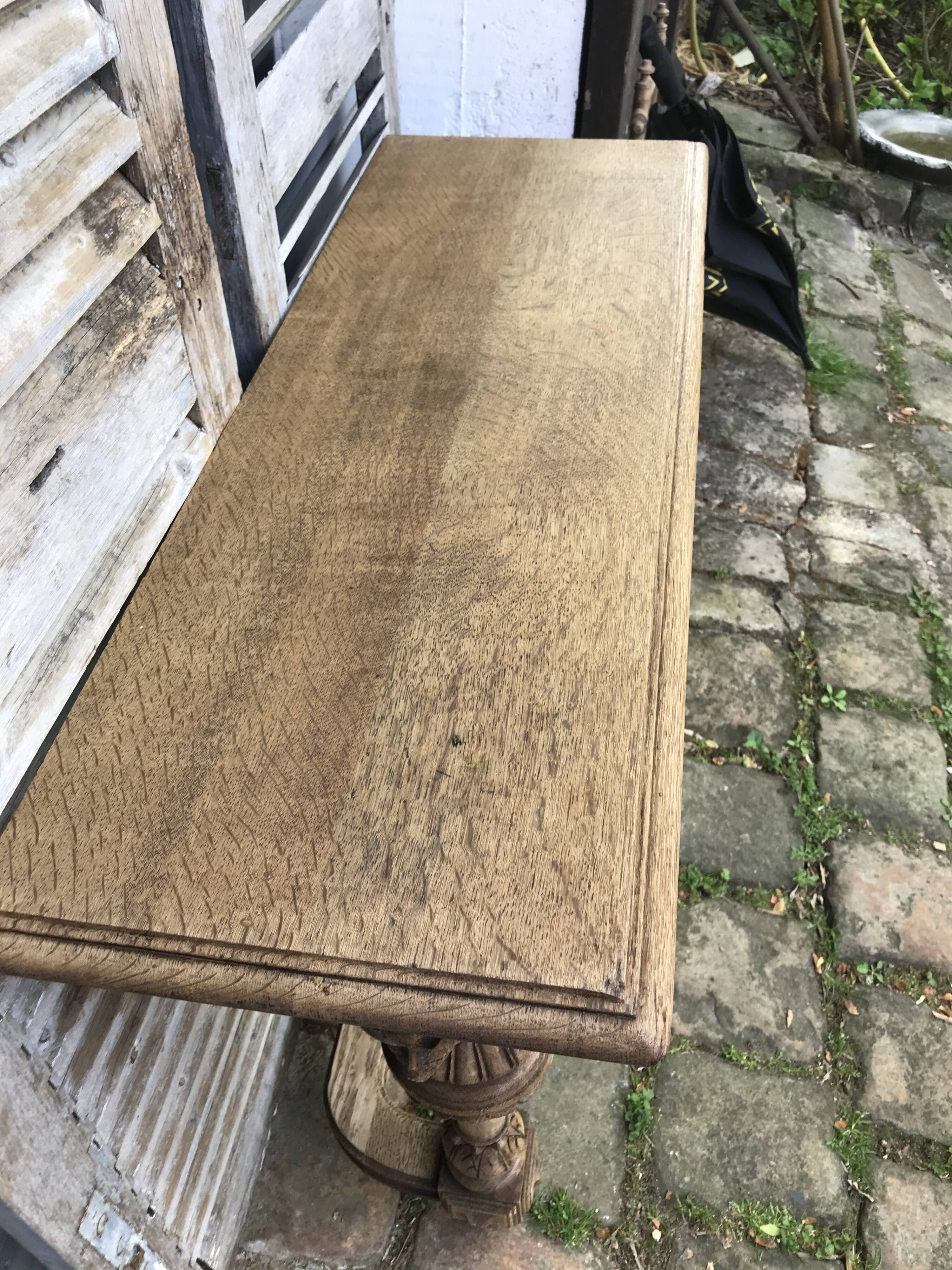 Lightened rustic oak console