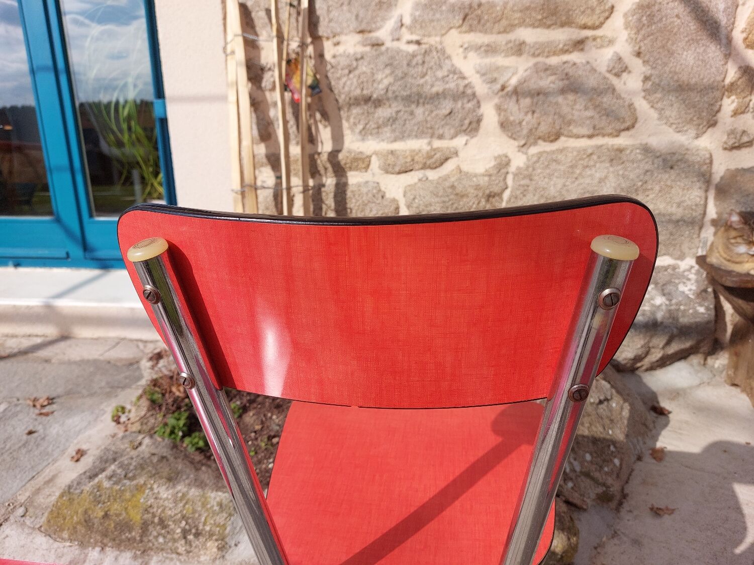 Red formica chairs