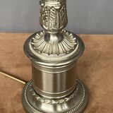 Table lamp. Solid silvered metal.