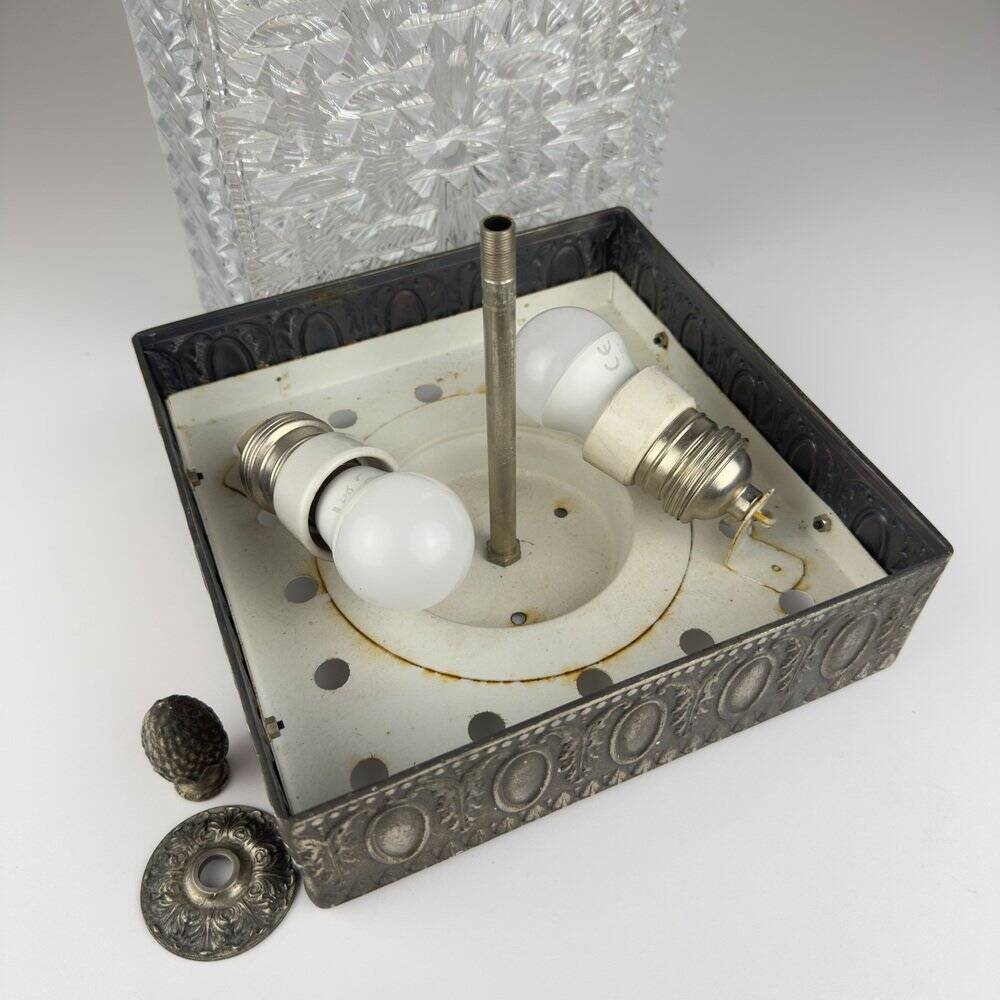 Vintage Crystal Ceiling Lamp, Italy, 1960s