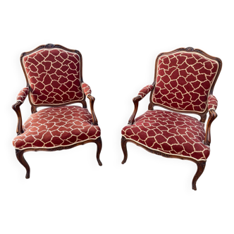 Paire de Fauteuils à la Reine dit Cabriolets