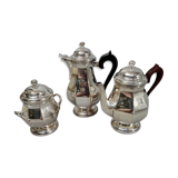 Coffee and tea service silver metal 3 pieces