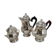 Coffee and tea service silver metal 3 pieces