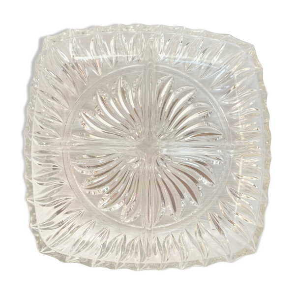 Plat en verre compartiments