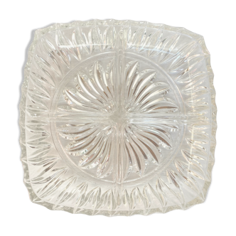 Glass dish with compartments