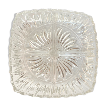 Glass dish with compartments