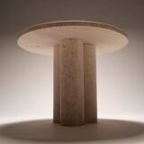 Travertine side table