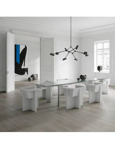 Table lamp in aluminum, oxidized, contemporary work.