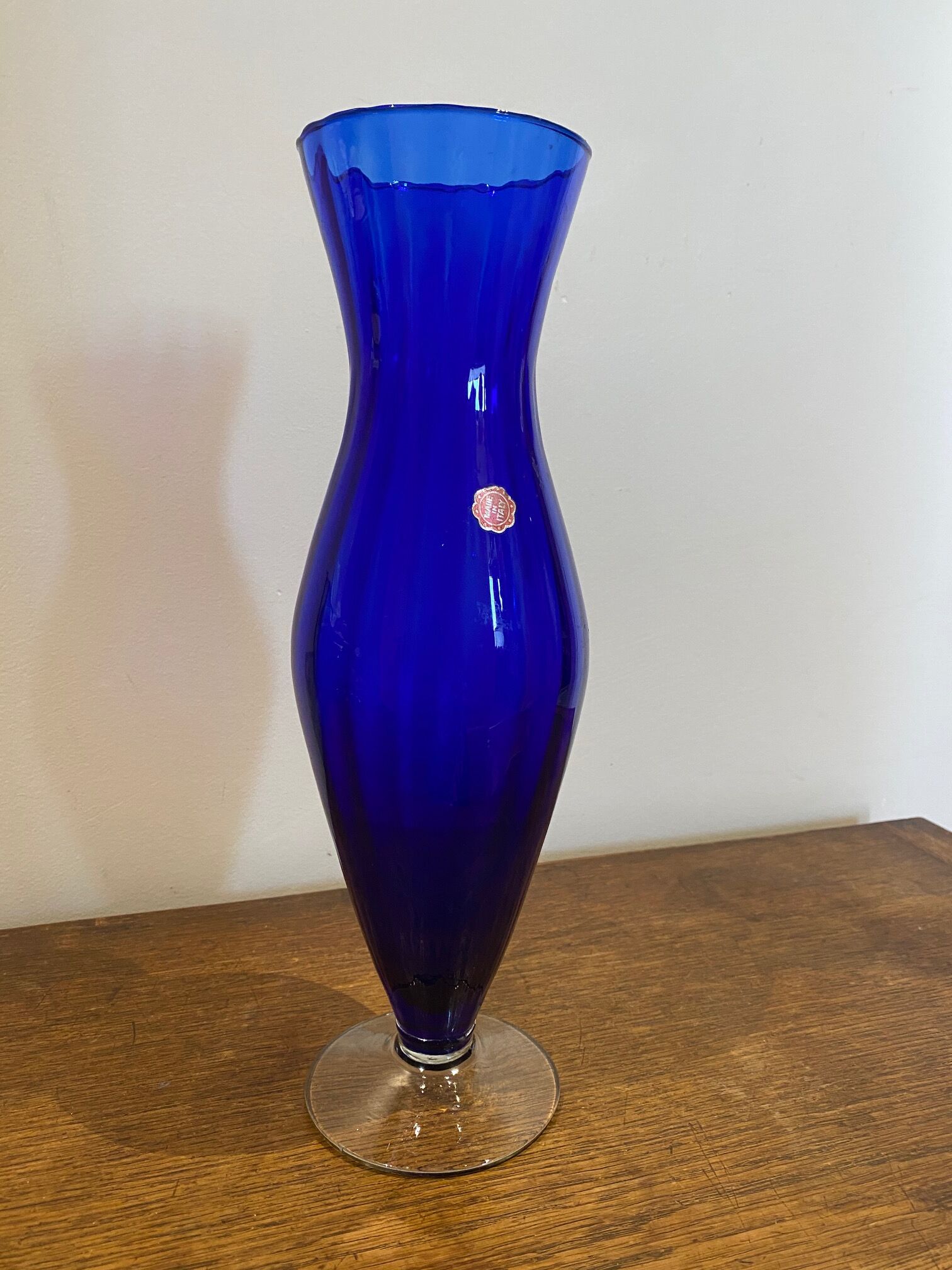 Blue murano glass vase