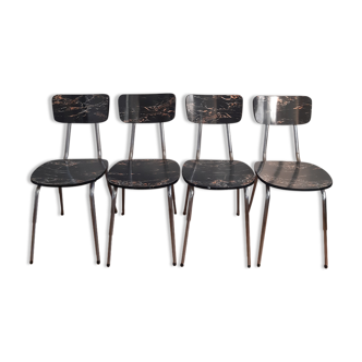 Set of 4 formica chairs signed roc