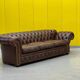 Chesterfield 3-seater sofa – Handmade brown leather