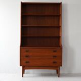 Danish teak 1950s bookcase with drawers