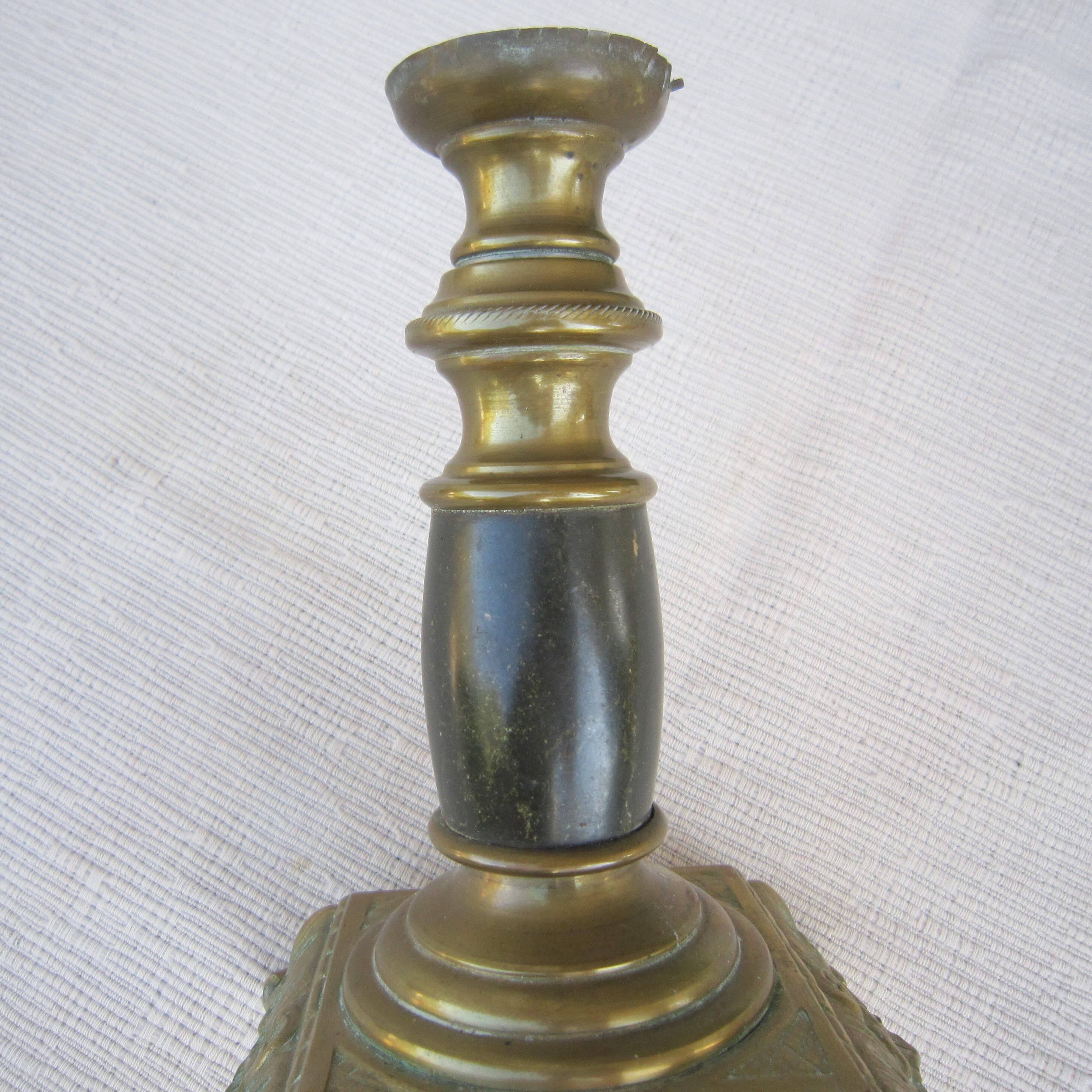 Antique bronze lamp base