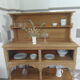 Furniture of trade, vintage service the bottom in oak the top in walnut.