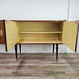 Mid-century 1960s mahogany sideboard with glass top