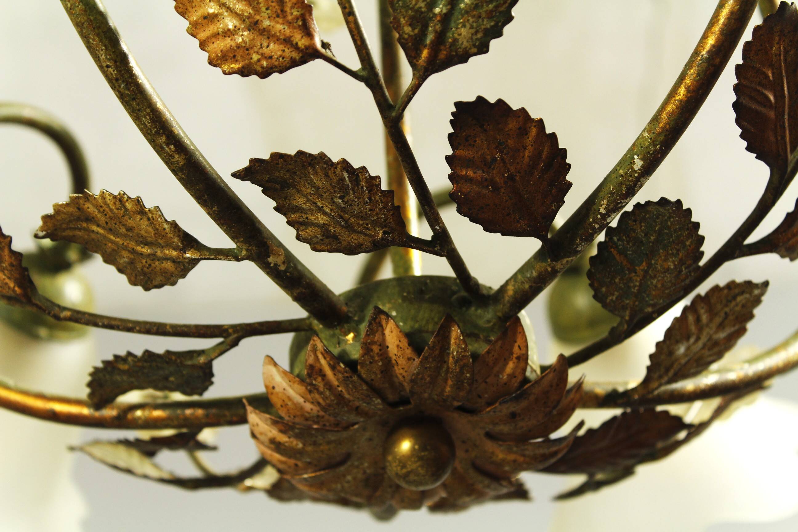 Vintage Floral Pendant Light from W.Müller-München 1980s
