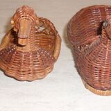 Mini baskets hens and ducks in rattan