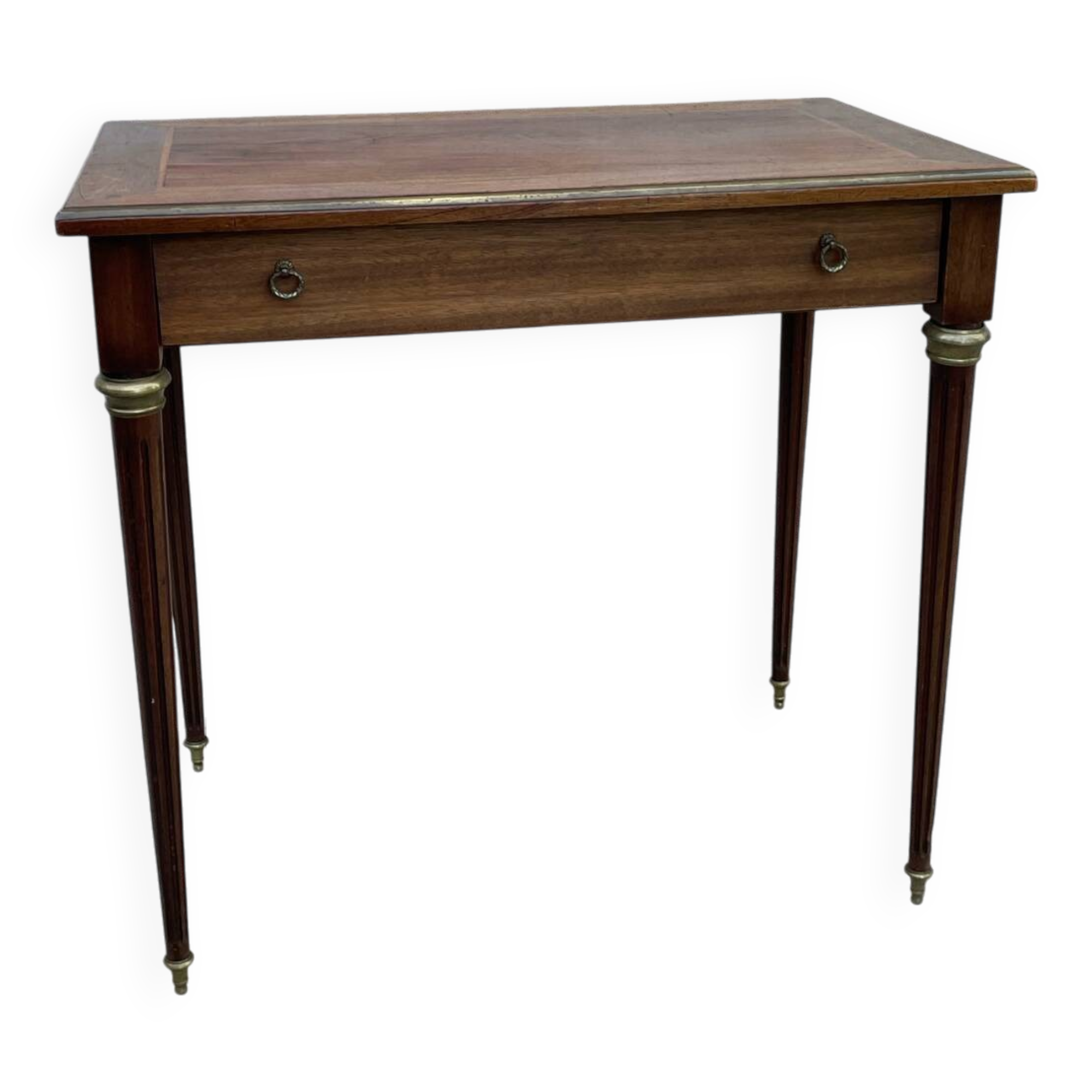 Petit Bureau en bois et laiton style Louis XVI