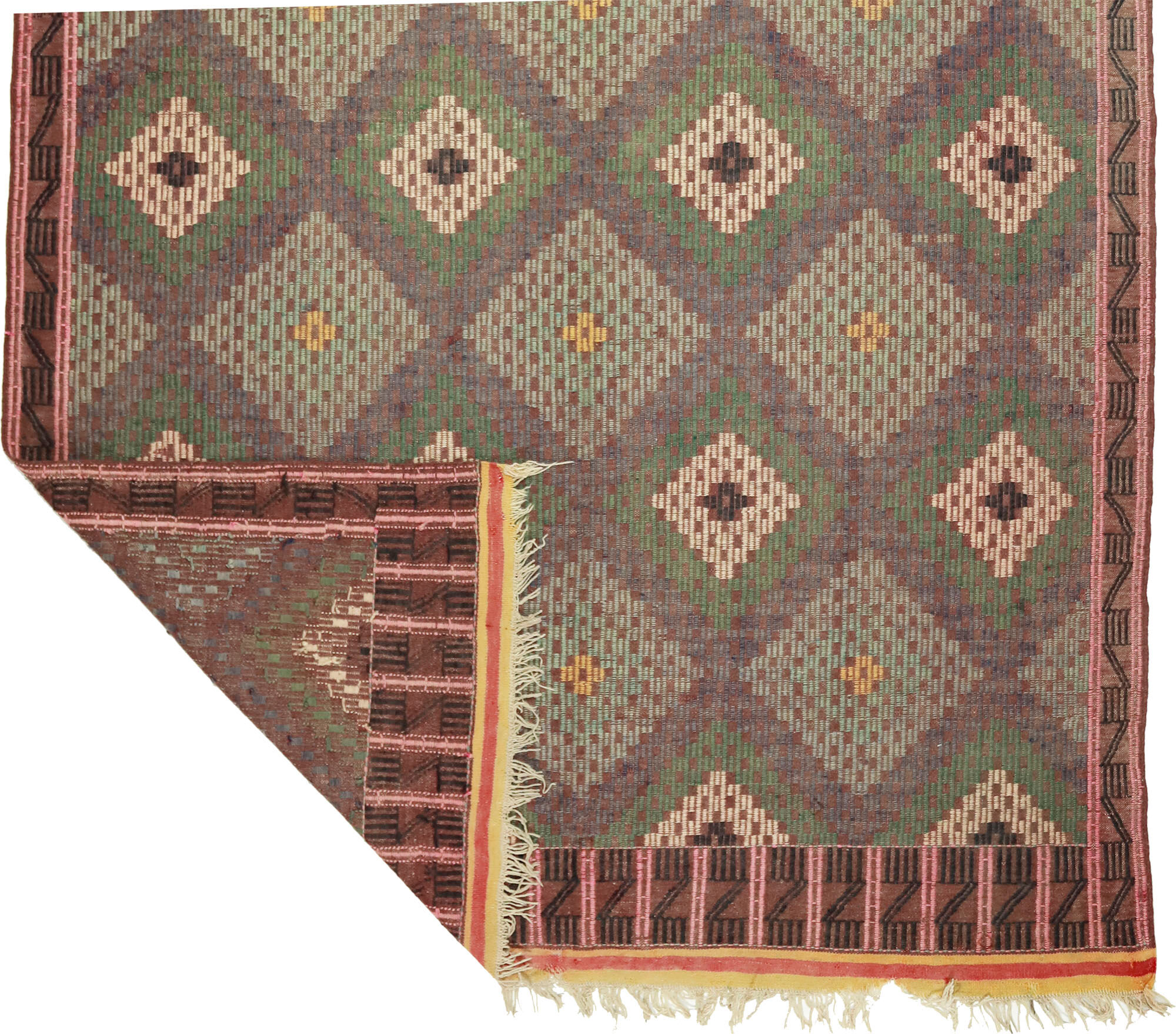 Anatolian handmade kilim rug 295 cm x 192 cm