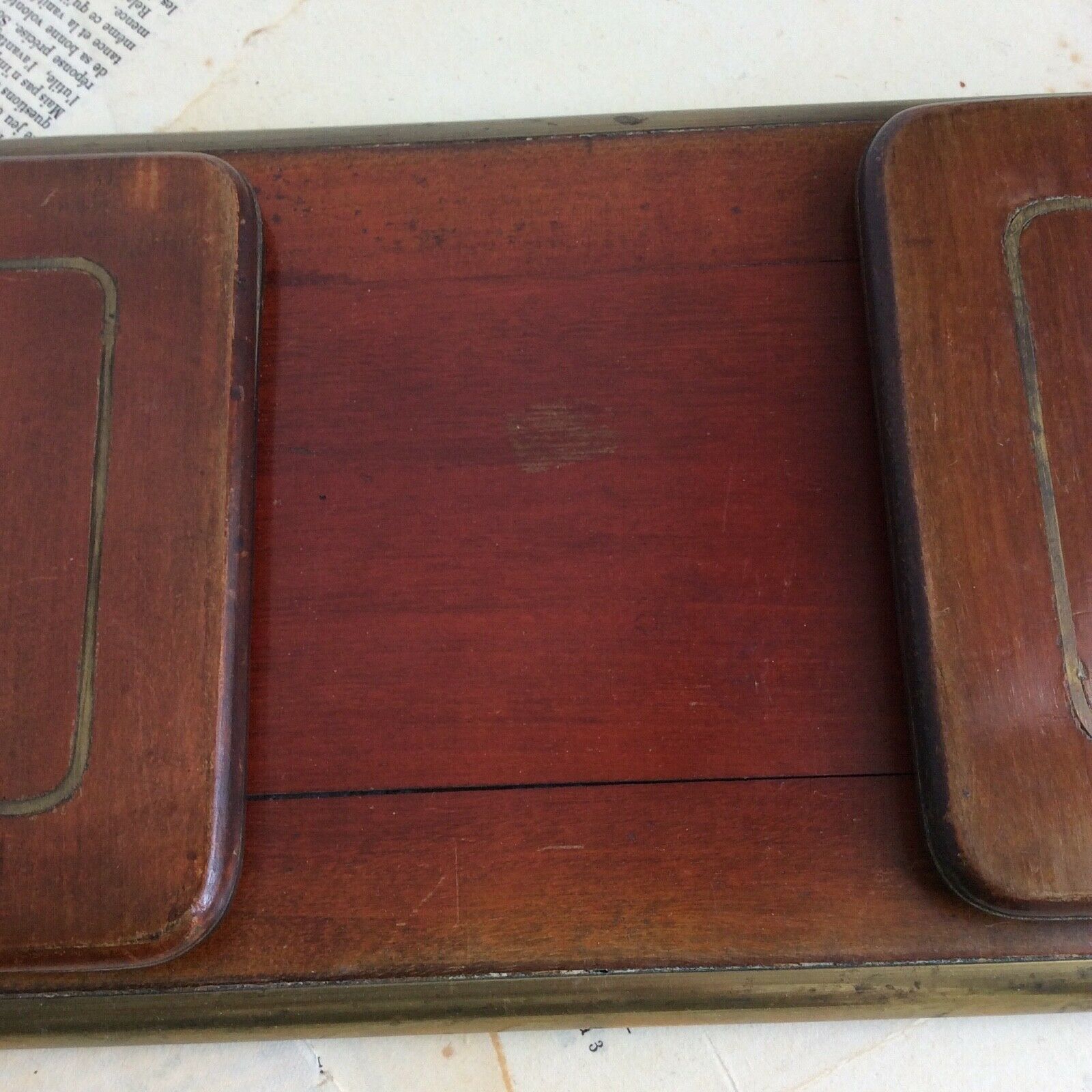 Folding bookend in Wood and Brass late nineteenth early twentieth